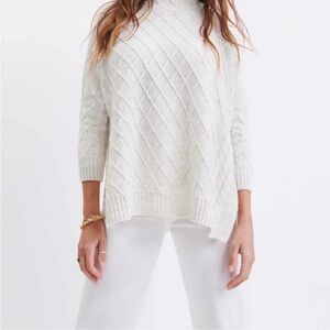 Mersea Lisbon Sweater, Grey-White Turtleneck Sweater